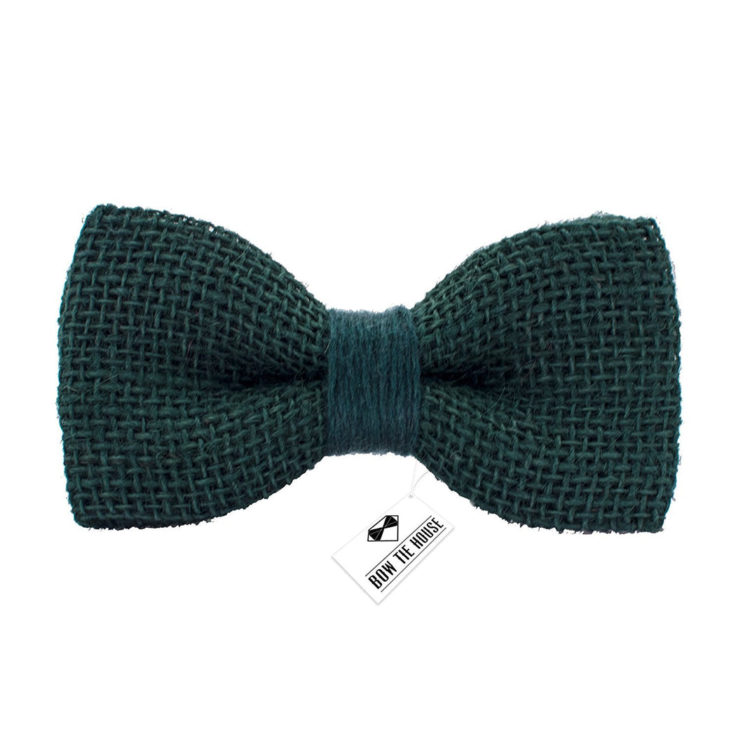 Burlap Rustic Green Bow Tie - Bow Tie House