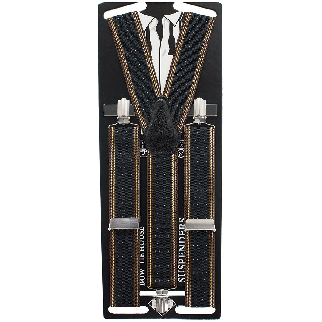 Black Brown Dots Suspenders - Bow Tie House