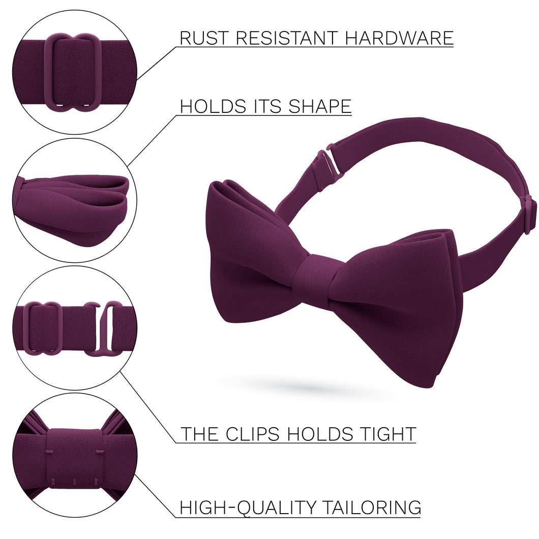 Purple Bow Ties and Suspenders (Plum/Prune Purple)