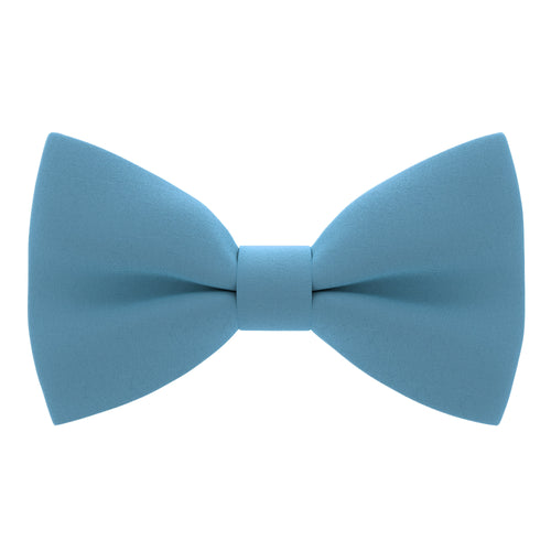 Crape Steel Blue Bow Tie - Bow Tie House