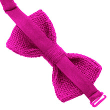 Burlap Rustic Hot Pink Bow Tie