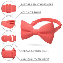 Coral Bow Tie with Handkerchief Set - Bow Tie House