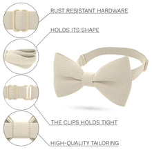 Ivory Bow Tie with Handkerchief Set - Bow Tie House