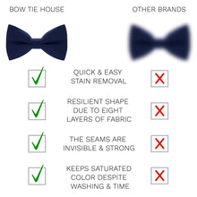Navy Blue Bow Tie with Handkerchief Set - Bow Tie House