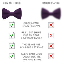 Purple Bow Tie with Handkerchief Set - Bow Tie House