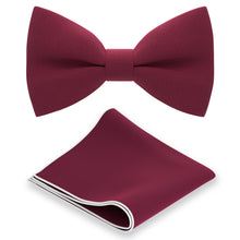 Deep Red Bow Tie with Handkerchief Set - Bow Tie House