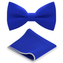 Electric Blue Bow Tie with Handkerchief Set - Bow Tie House