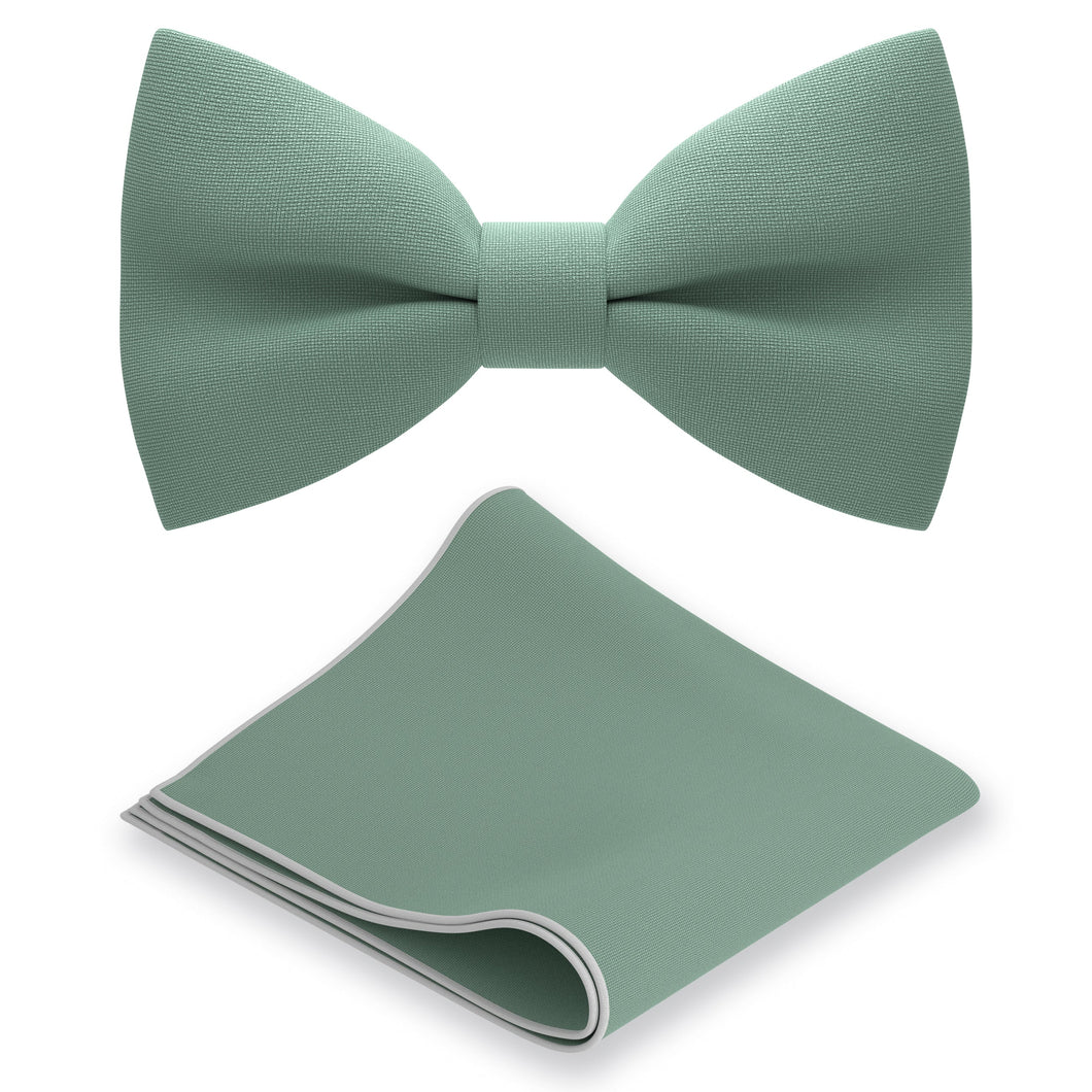 Green Fern Bow Tie with Handkerchief Set - Bow Tie House