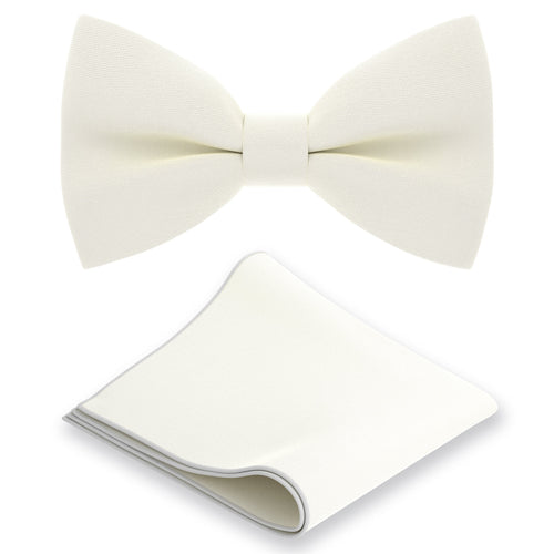 Milk Bow Tie with Handkerchief Set - Bow Tie House