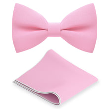 Pink Bow Tie with Handkerchief Set - Bow Tie House