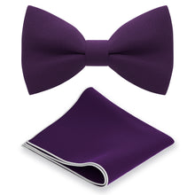 Purple Bow Tie with Handkerchief Set - Bow Tie House