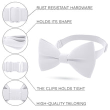 White Bow Tie with Handkerchief Set - Bow Tie House