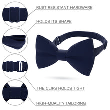 Linen Navy Blue Bow Tie - Bow Tie House