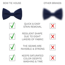 Linen Navy Blue Bow Tie - Bow Tie House