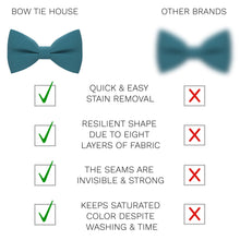 Linen Pine Blue Bow Tie - Bow Tie House