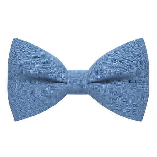 Linen Steel Blue Bow Tie - Bow Tie House