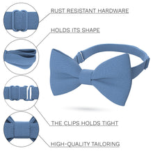 Linen Steel Blue Bow Tie - Bow Tie House