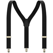 Black Slim Suspenders for Men & Women Y-back Shape 1 inch wide