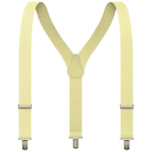 Cream Slim Suspenders for Men & Women Y-back Shape 1 inch wide