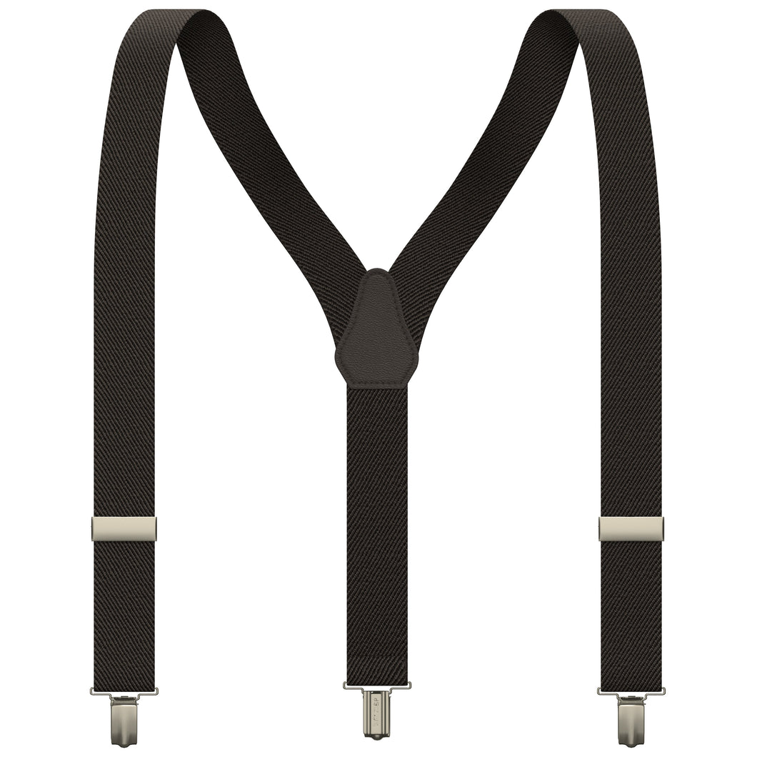 Dark Brown Slim Suspenders for Men & Women Y-back Shape 1 inch wide