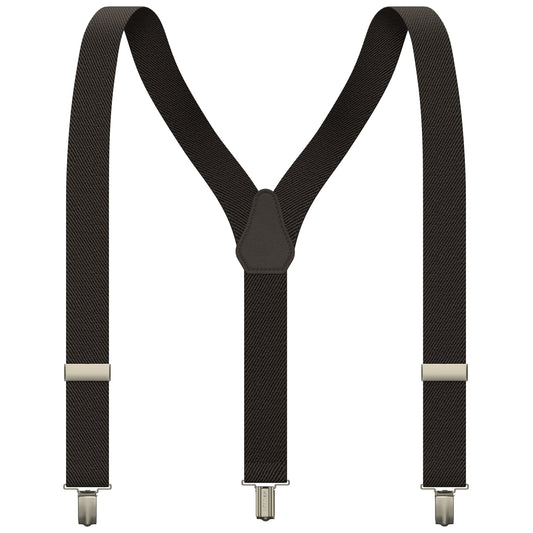 Dark Brown Slim Suspenders for Men & Women Y-back Shape 1 inch wide
