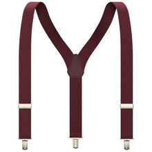 Deep Red Slim Suspenders for Men & Women Y-back Shape 1 inch wide