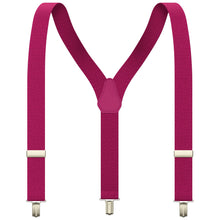 Hot Pink Slim Suspenders for Men & Women Y-back Shape 1 inch wide