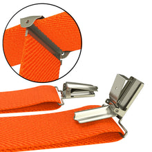 Neon Orange Slim Suspenders for Men & Women Y-back Shape 1 inch wide