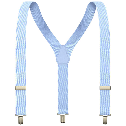 Pastel Blue Slim Suspenders for Men & Women Y-back Shape 1 inch wide