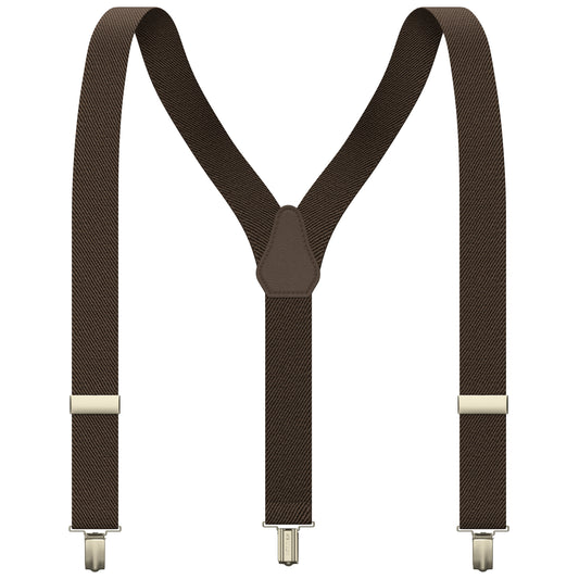 Pecan Brown Slim Suspenders for Men & Women Y-back Shape 1 inch wide