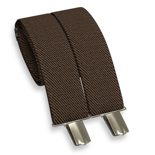 Pecan Brown Slim Suspenders for Men & Women Y-back Shape 1 inch wide