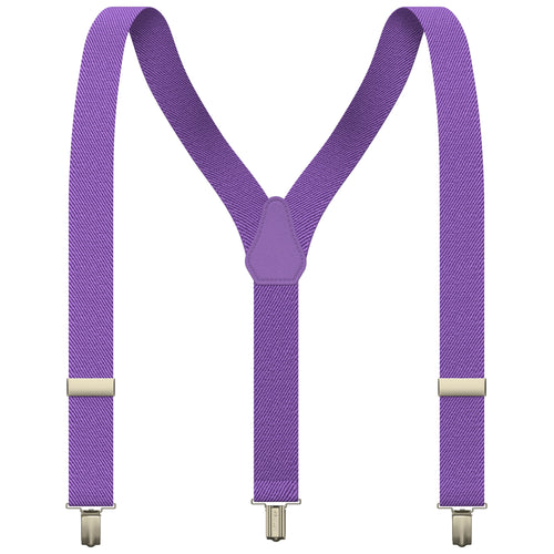 Purple Slim Suspenders for Men & Women Y-back Shape 1 inch wide