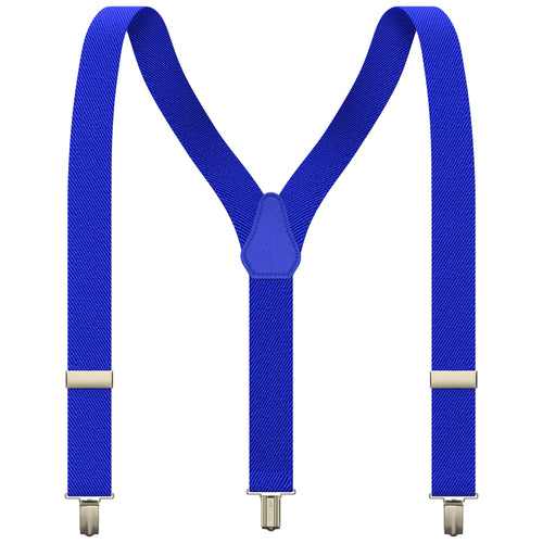 Royal Blue Slim Suspenders for Men & Women Y-back Shape 1 inch wide