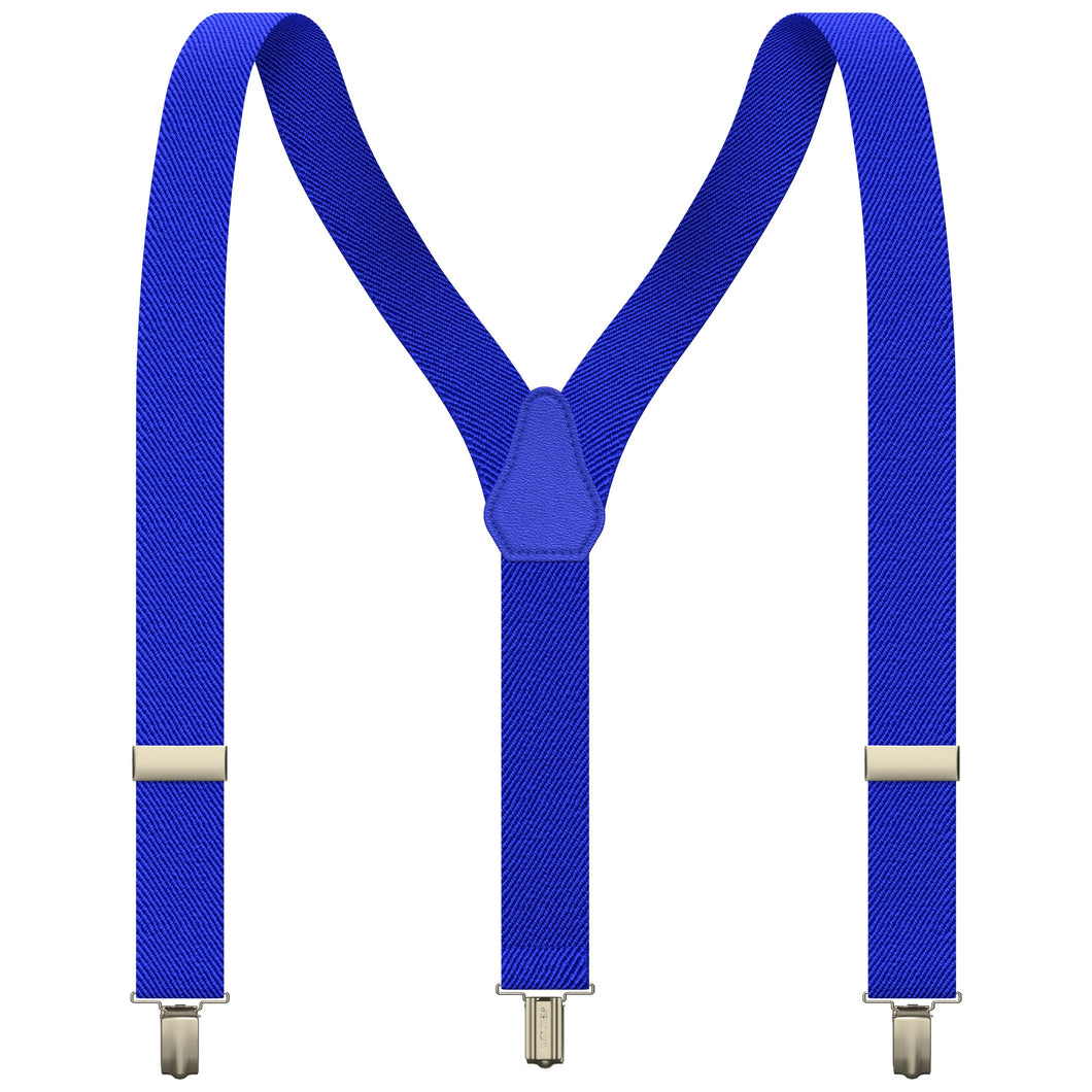 Royal Blue Slim Suspenders for Men & Women Y-back Shape 1 inch wide