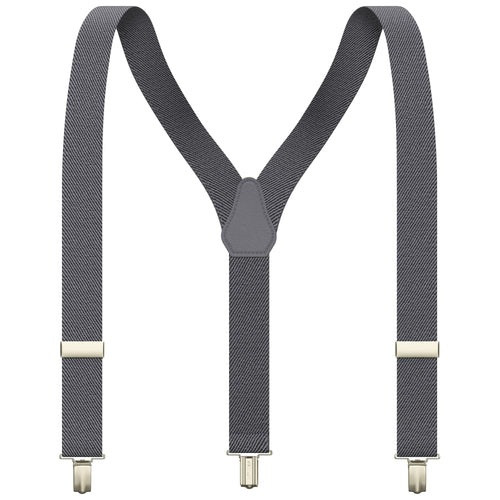 Slate Grey Slim Suspenders for Men & Women Y-back Shape 1 inch wide