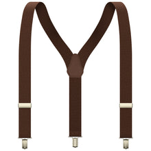 Spice Brown Slim Suspenders for Men & Women Y-back Shape 1 inch wide