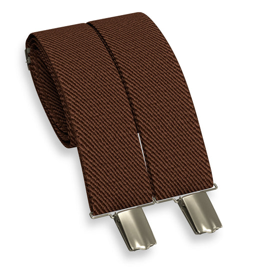 Spice Brown Slim Suspenders for Men & Women Y-back Shape 1 inch wide