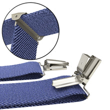 Steel Blue Slim Suspenders for Men & Women Y-back Shape 1 inch wide