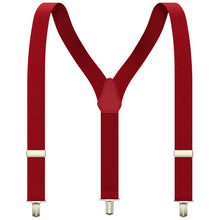True Red Slim Suspenders for Men & Women Y-back Shape 1 inch wide