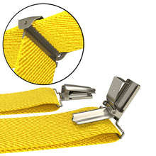 Yellow Slim Suspenders for Men & Women Y-back Shape 1 inch wide
