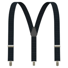 Black Suspenders Y-Shaped 13/8" Wide Plaid-Checkered Braces - Bow Tie House