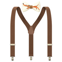 Dachshund/Brown Kids Suspenders Set with a bow tie for babies, toddlers boys girls - Bow Tie House