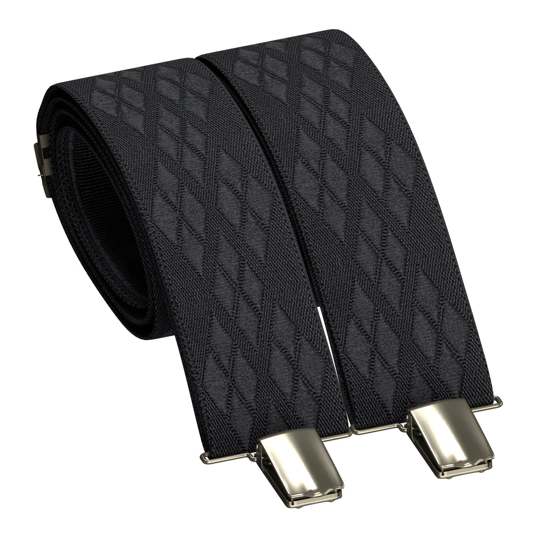Black Premium Suspenders Y-Shaped 13/8