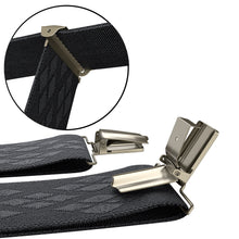 Black Premium Suspenders Y-Shaped 13/8" Wide Rhombus Elastic Braces - Bow Tie House