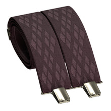 Pecan Brown Premium Suspenders Y-Shaped 13/8" Wide Rhombus Elastic Braces - Bow Tie House