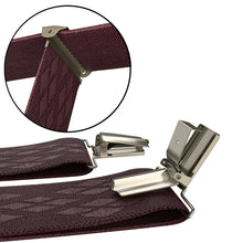 Pecan Brown Premium Suspenders Y-Shaped 13/8" Wide Rhombus Elastic Braces - Bow Tie House