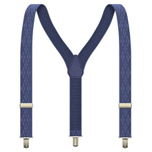 Steel Blue Premium Suspenders Y-Shaped 13/8" Wide Rhombus Elastic Braces - Bow Tie House