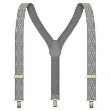 Stone Grey Premium Suspenders Y-Shaped 13/8" Wide Rhombus Elastic Braces - Bow Tie House