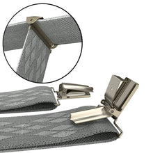Stone Grey Premium Suspenders Y-Shaped 13/8" Wide Rhombus Elastic Braces - Bow Tie House