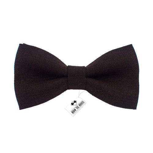 Linen Dark Brown Bow Tie - Bow Tie House